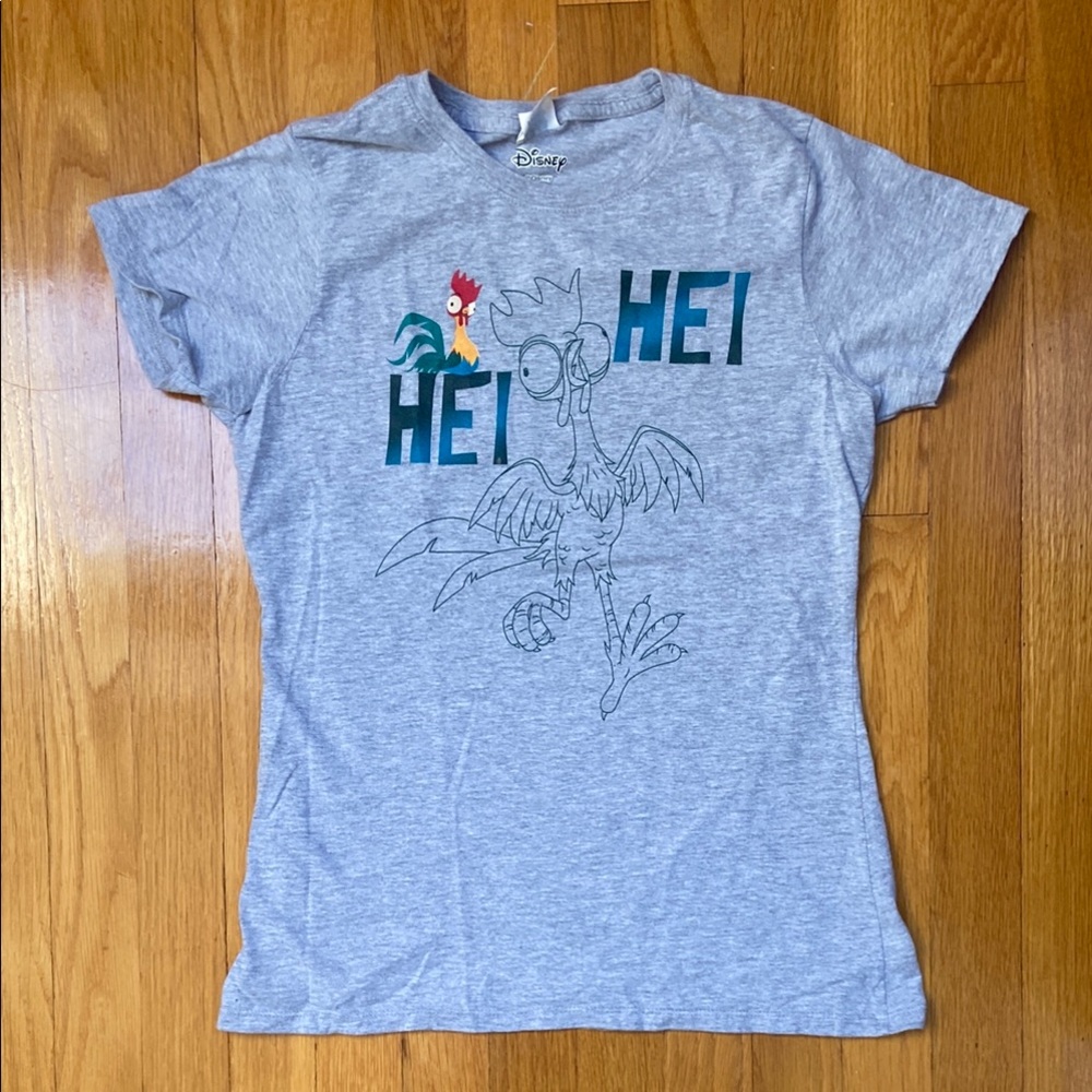 Disney Hei Hei Light Gray Fitted T-Shirt